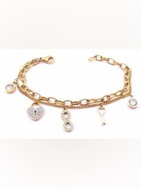 Gold Heart Lock Charm Bracelet - Women Jewelry Bracelet